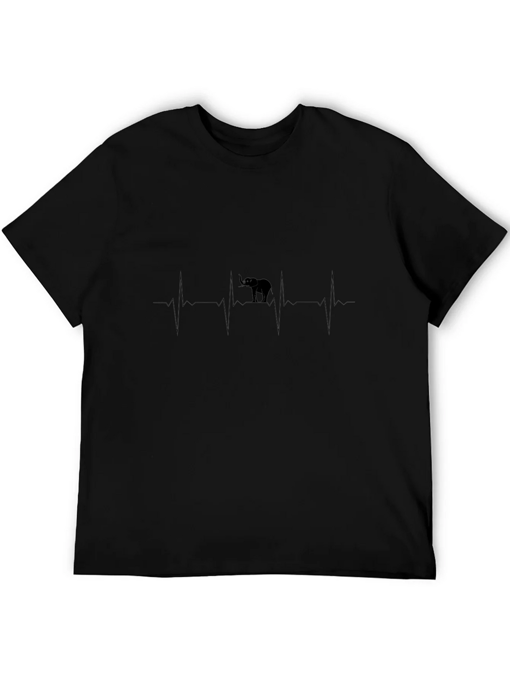 Elephant Heartbeat Graphic Tee - Black Casual T-Shirt product image 5