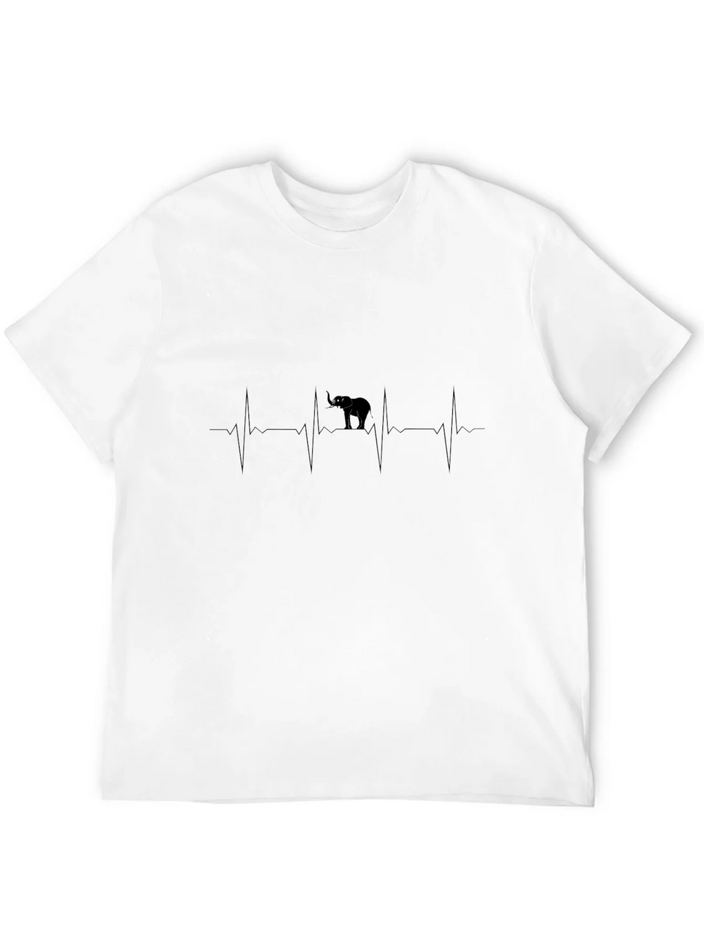 Elephant Heartbeat Graphic Tee - Black Casual T-Shirt product image 11