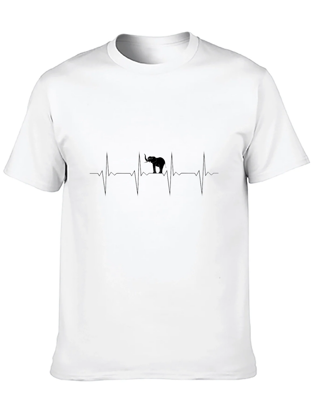 Elephant Heartbeat Graphic Tee - Black Casual T-Shirt product image 9