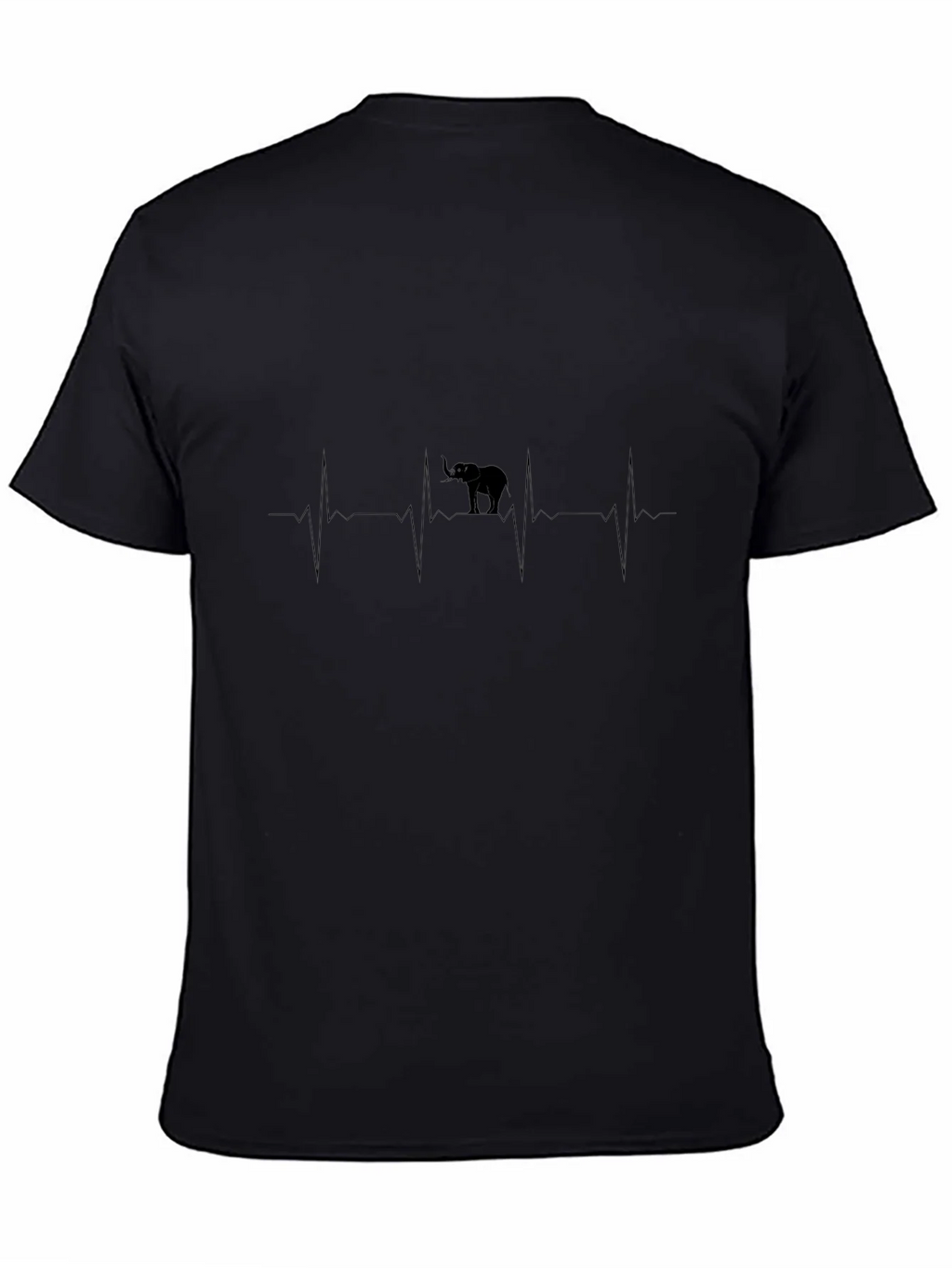 Elephant Heartbeat Graphic Tee - Black Casual T-Shirt product image 4