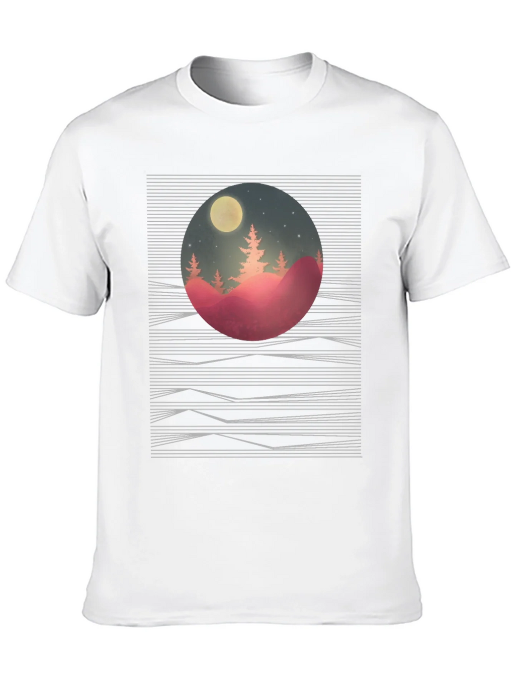 Nature Scene Graphic Tee - Black Cotton T-Shirt product image 9