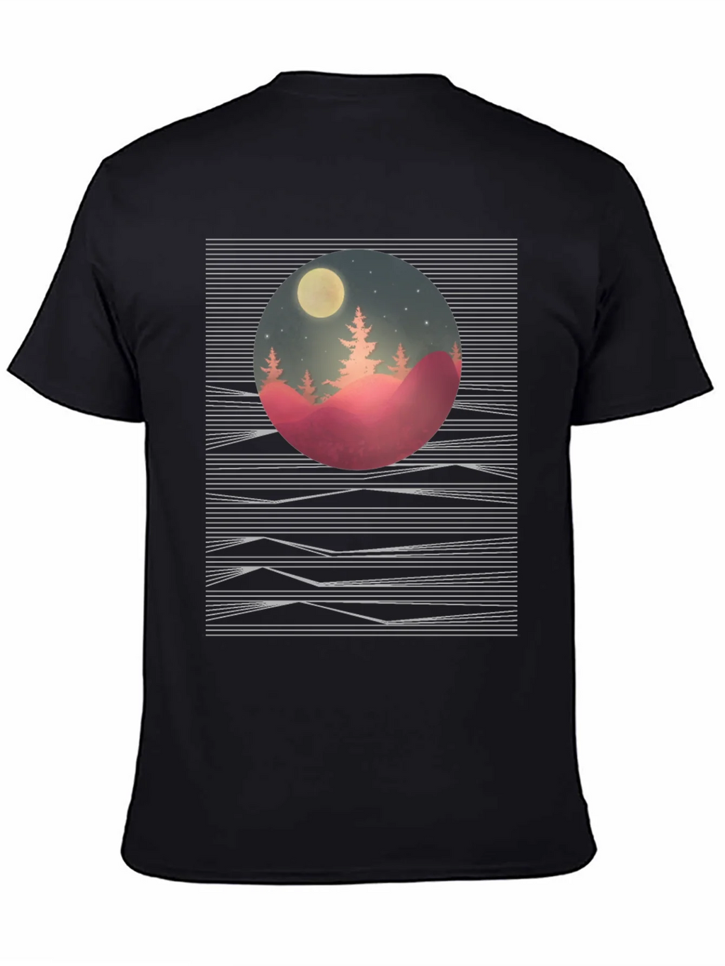 Nature Scene Graphic Tee - Black Cotton T-Shirt product image 4