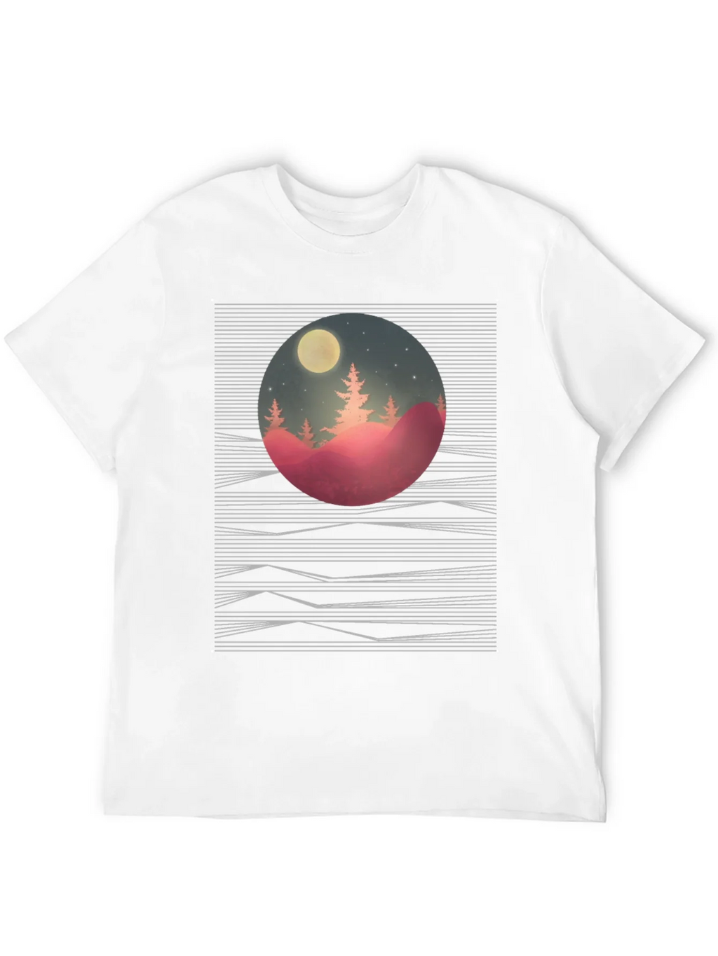 Nature Scene Graphic Tee - Black Cotton T-Shirt product image 11
