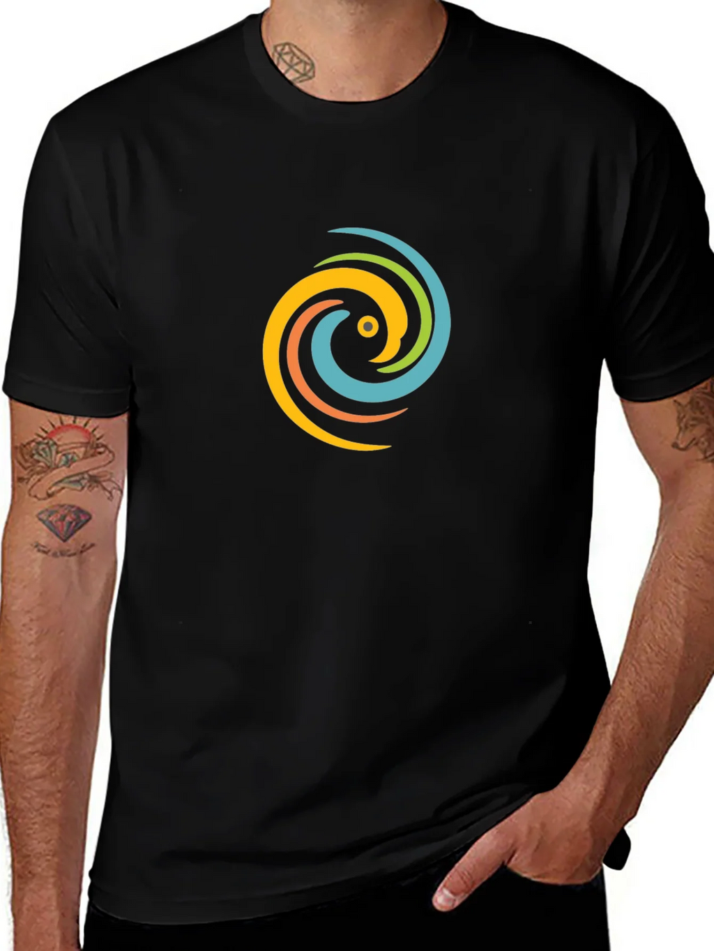 Swirl Graphic Black T-Shirt - Casual Style product image 1