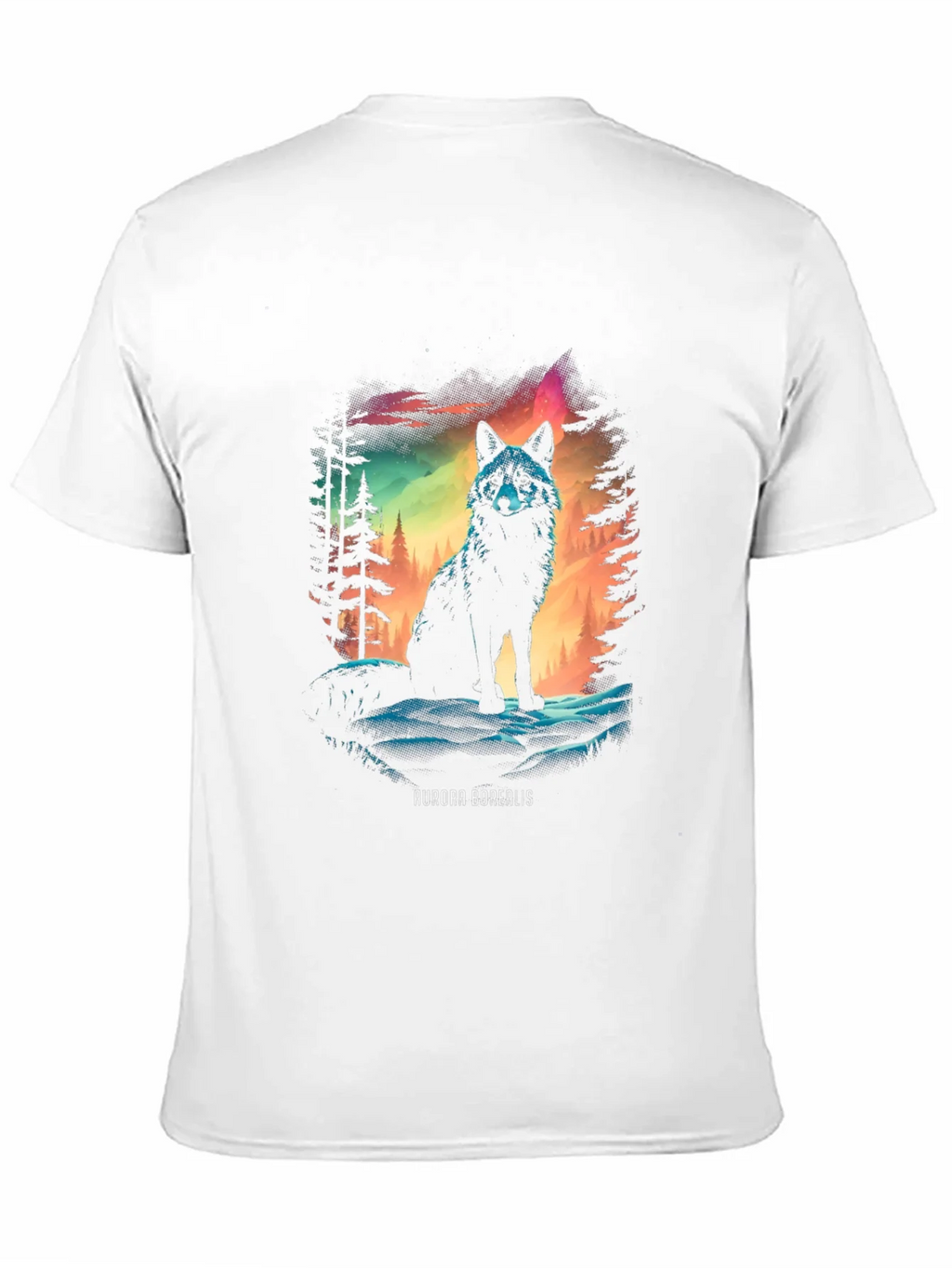 Aurora Borealis Wolf Graphic T-Shirt product image 8