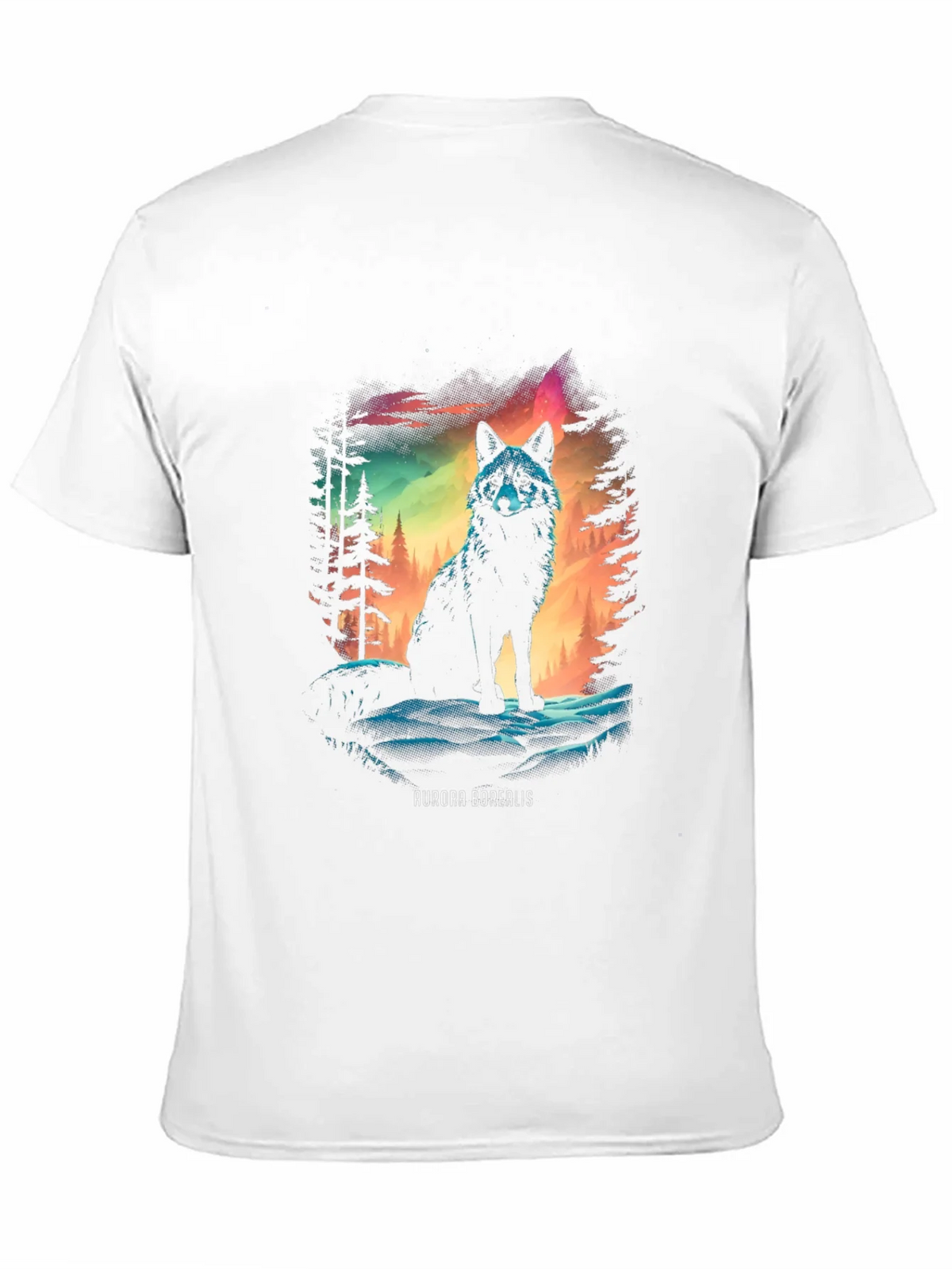 Aurora Borealis Wolf Graphic T-Shirt product image 8