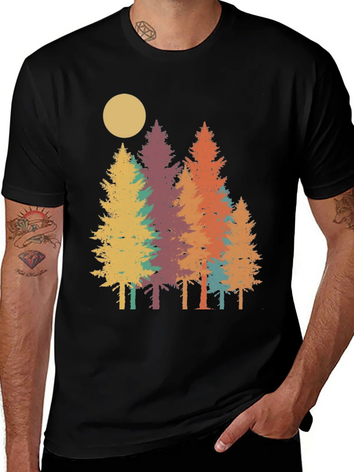 Retro Forest T-Shirt - Nature Inspired Graphic Tee product image 1