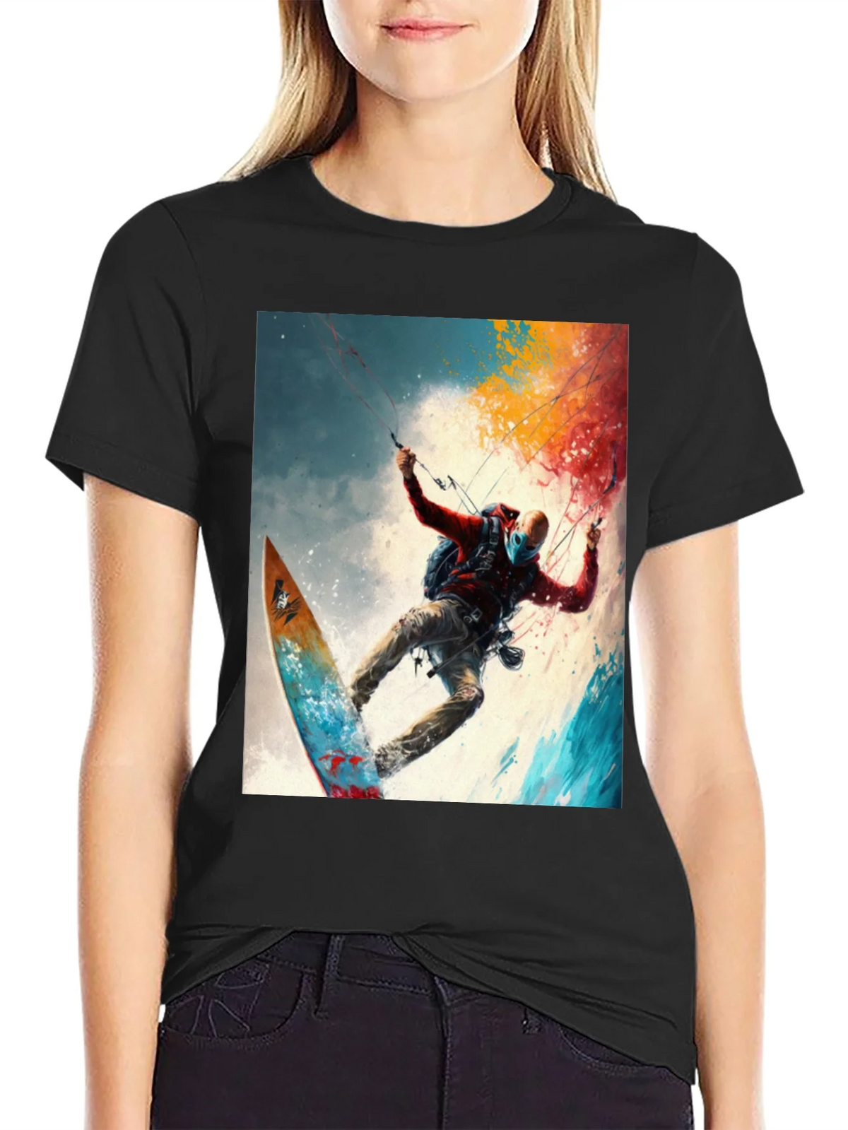 Surfing Adventure Tee - Artistic Graphic Print product image 2