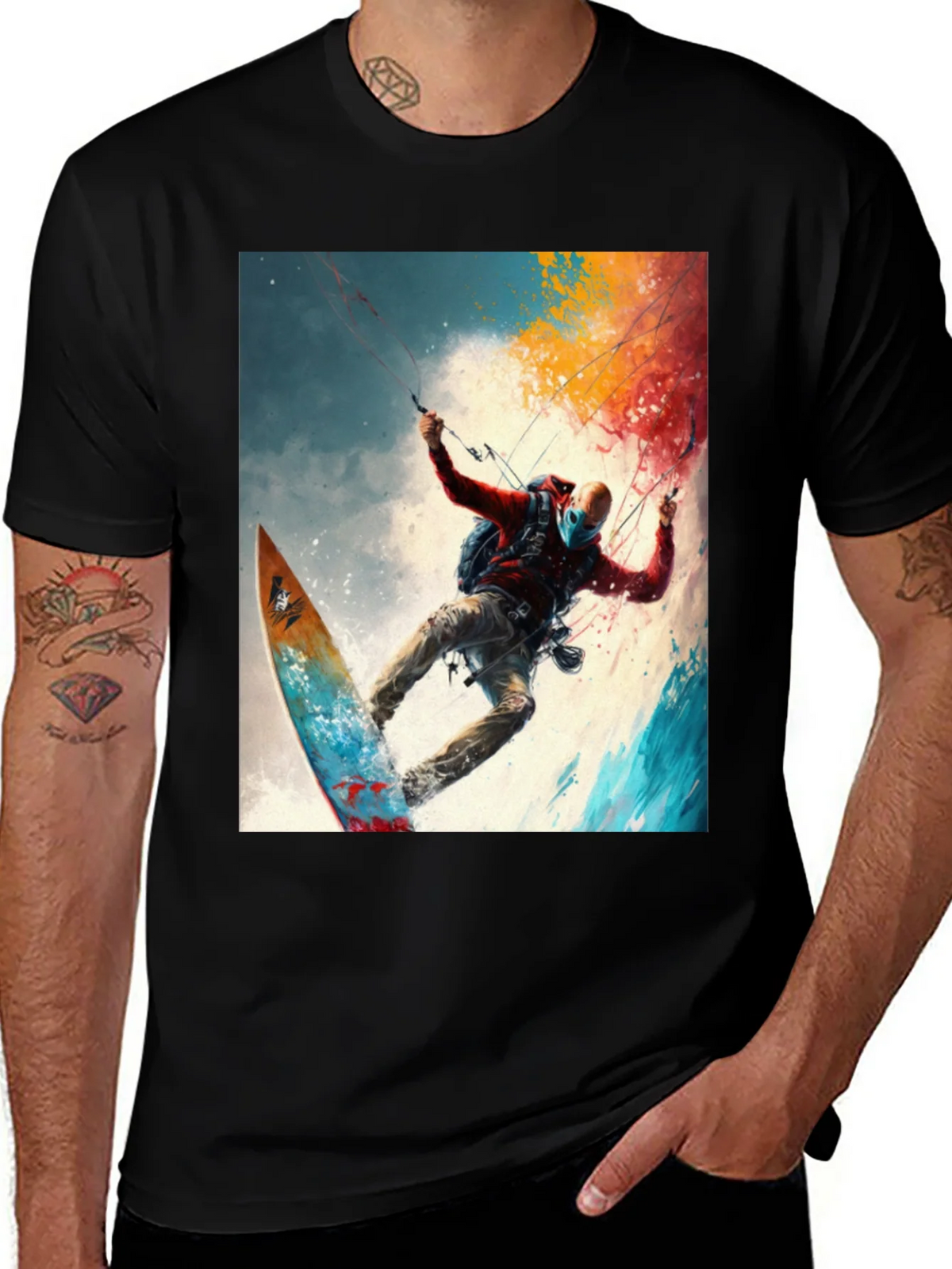 Surfing Adventure Tee - Artistic Graphic Print product image 1
