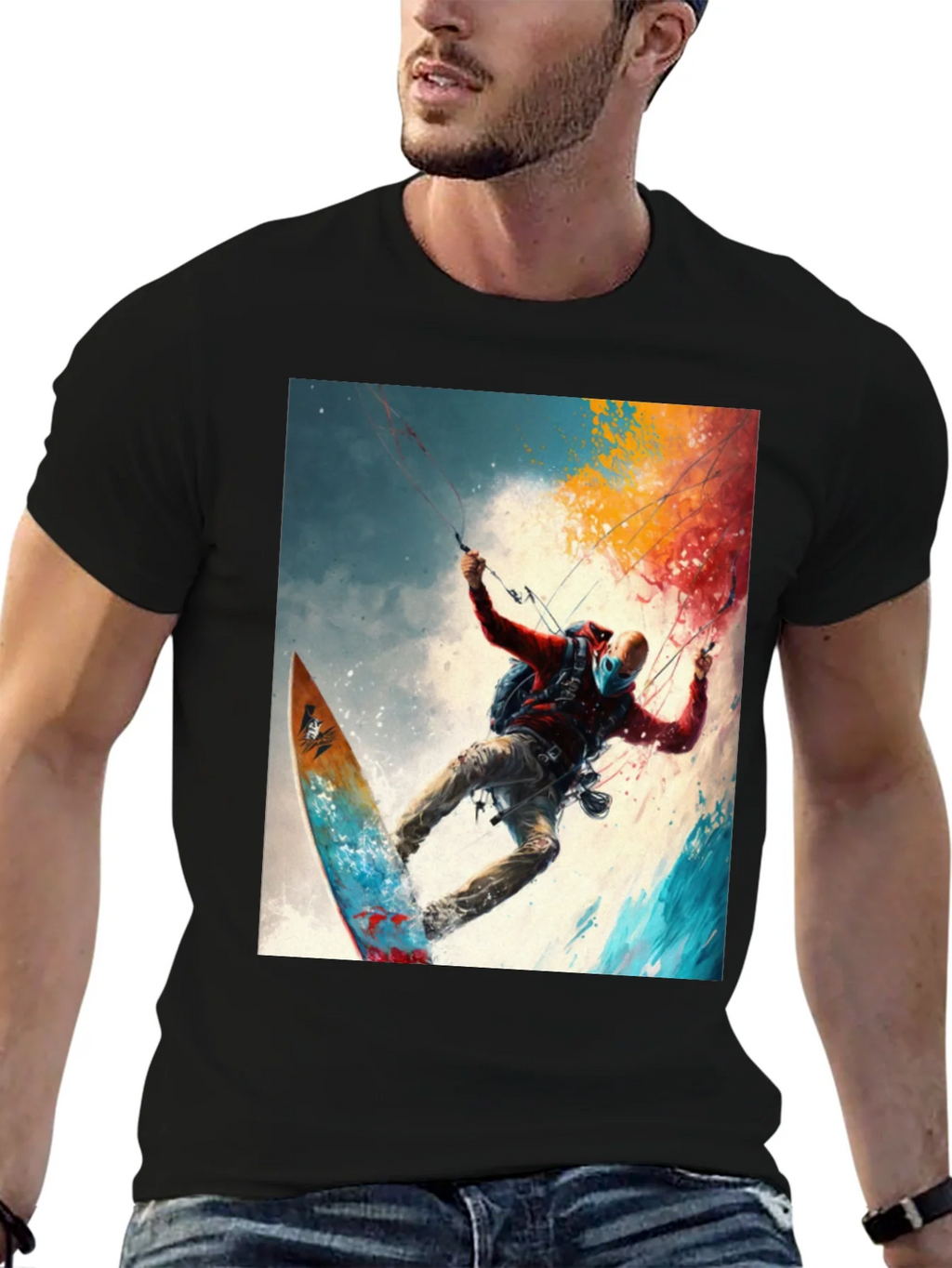 Surfing Adventure Tee - Artistic Graphic Print product image 6