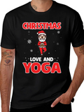 Christmas Love and Yoga Graphic T-Shirt product image 1