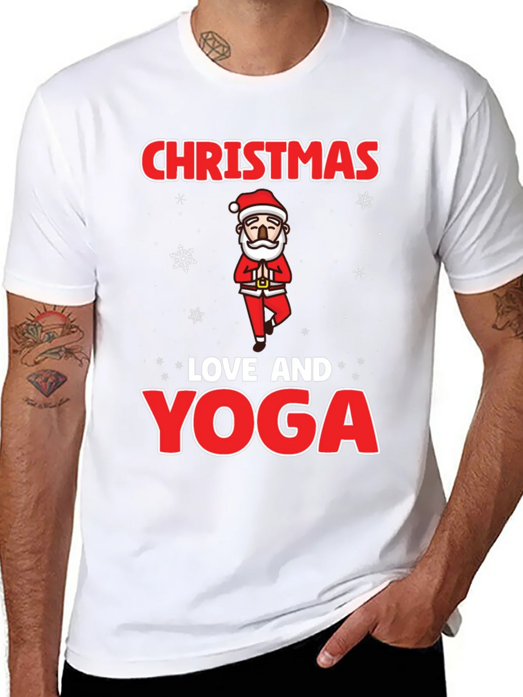 Christmas Love and Yoga Graphic T-Shirt product image 7