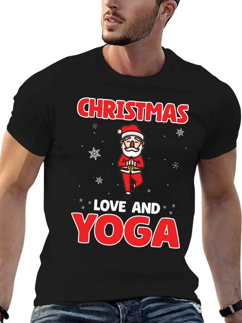 Christmas Love and Yoga Graphic T-Shirt product image 6