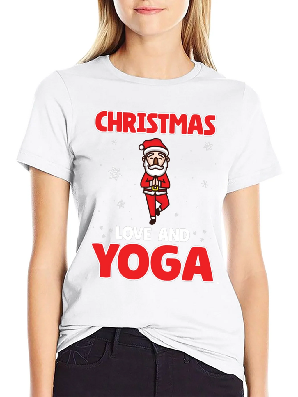Christmas Love and Yoga Graphic T-Shirt product image 8