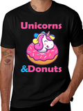 Unicorns & Donuts T-Shirt: Whimsical Graphic Tee product image 1