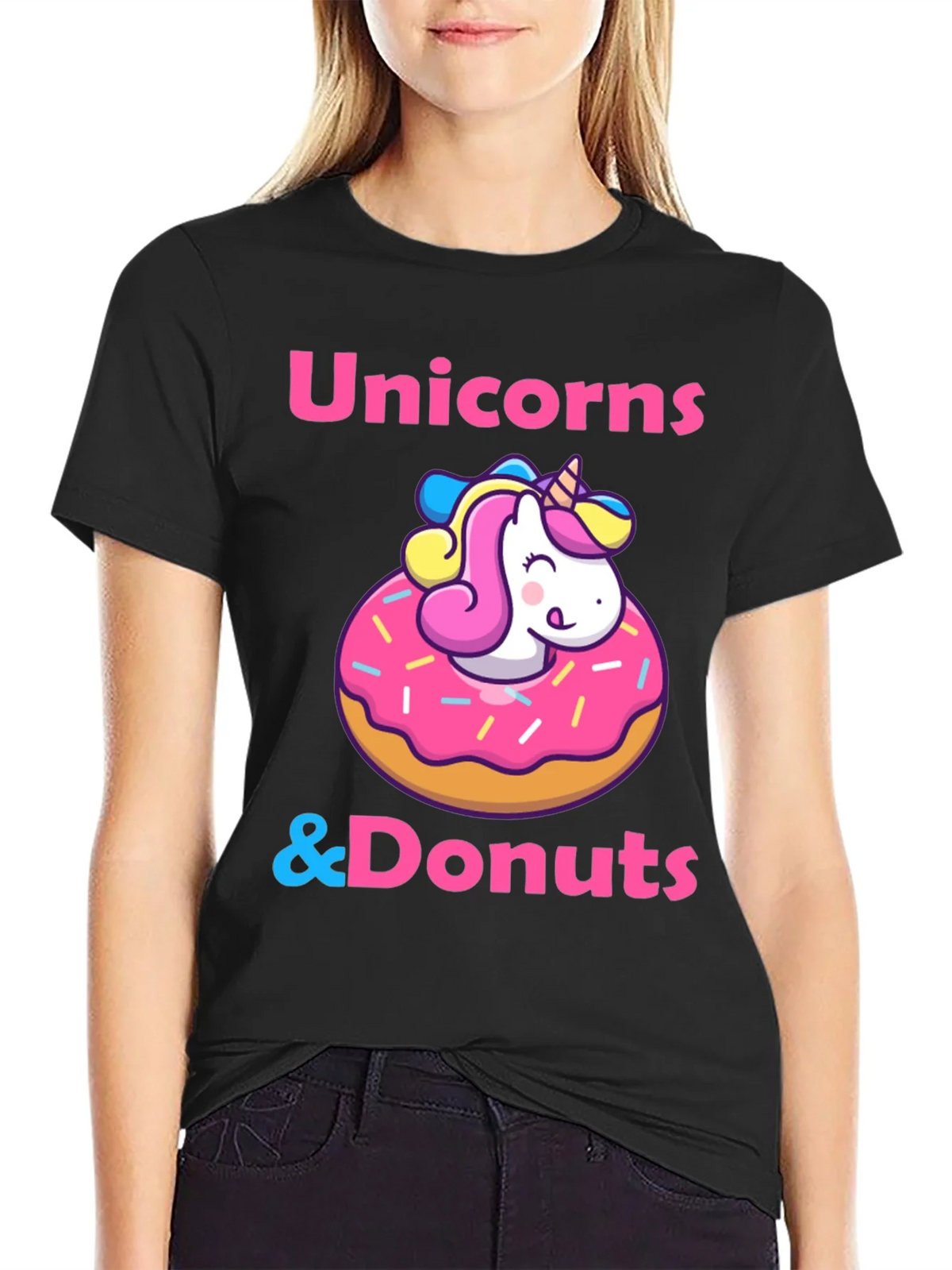 Unicorns & Donuts T-Shirt: Whimsical Graphic Tee product image 2