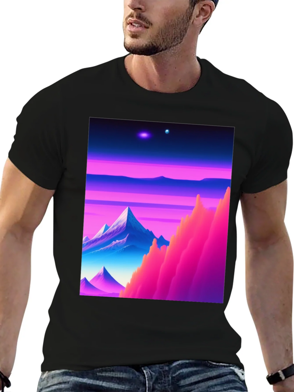 Synthwave Landscape Graphic T-Shirt product image 5