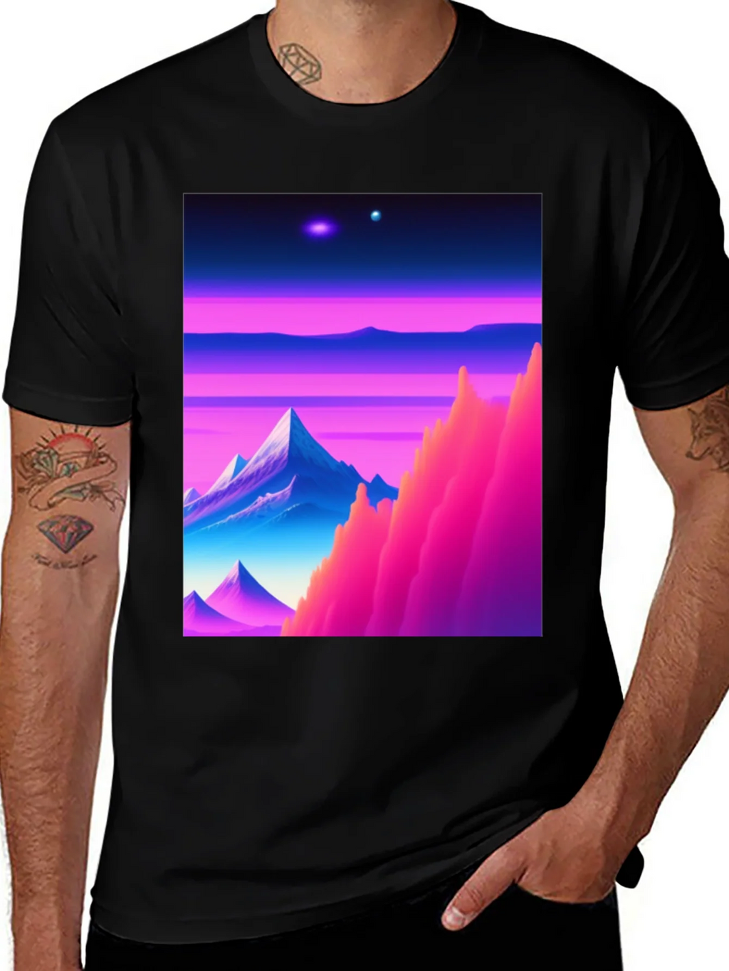 Synthwave Landscape Graphic T-Shirt product image 1