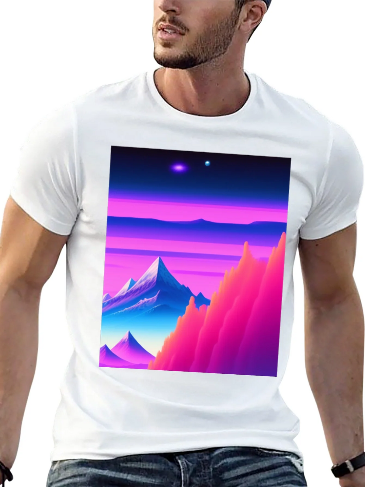 Synthwave Landscape Graphic T-Shirt product image 11