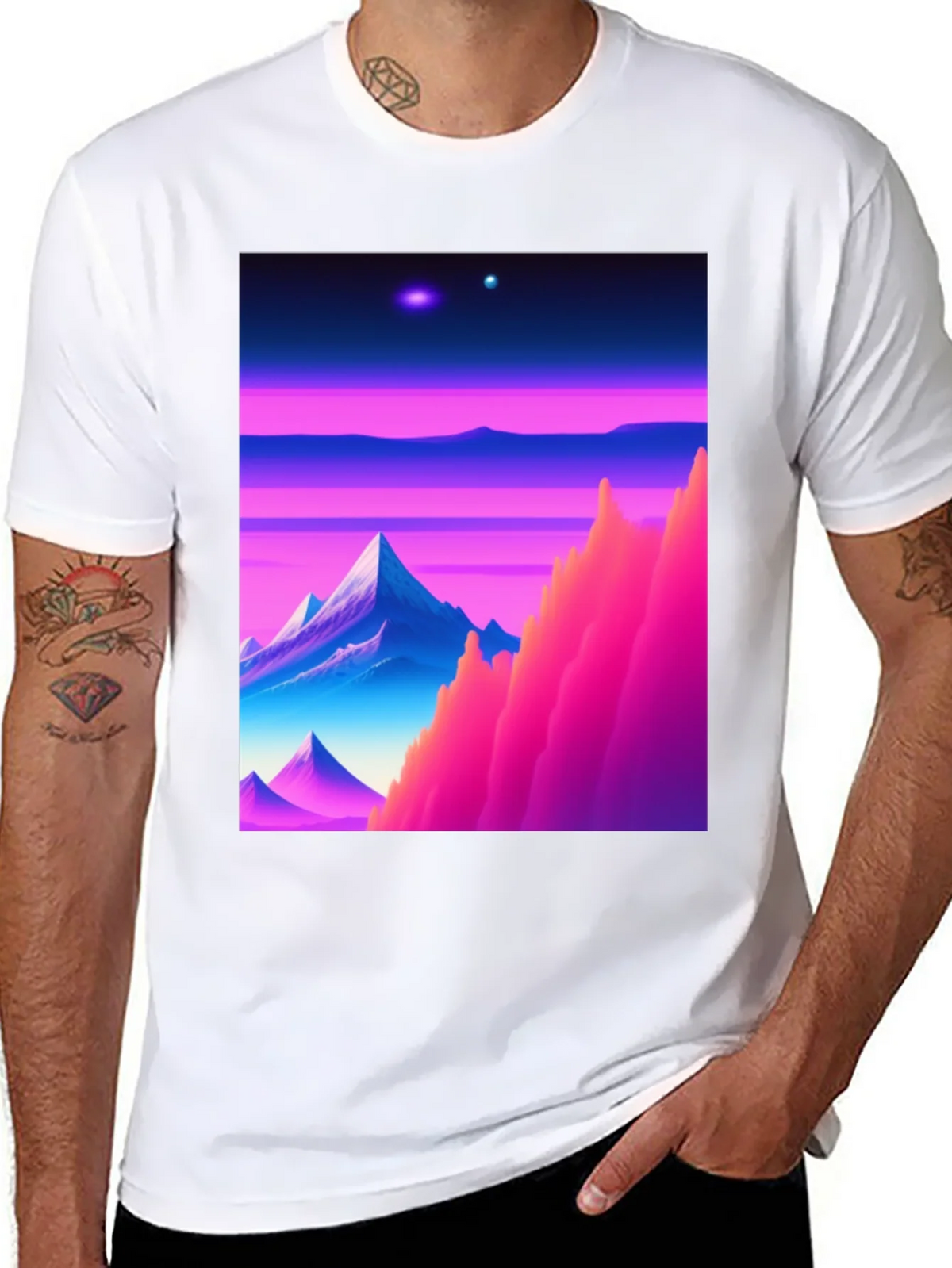 Synthwave Landscape Graphic T-Shirt product image 6