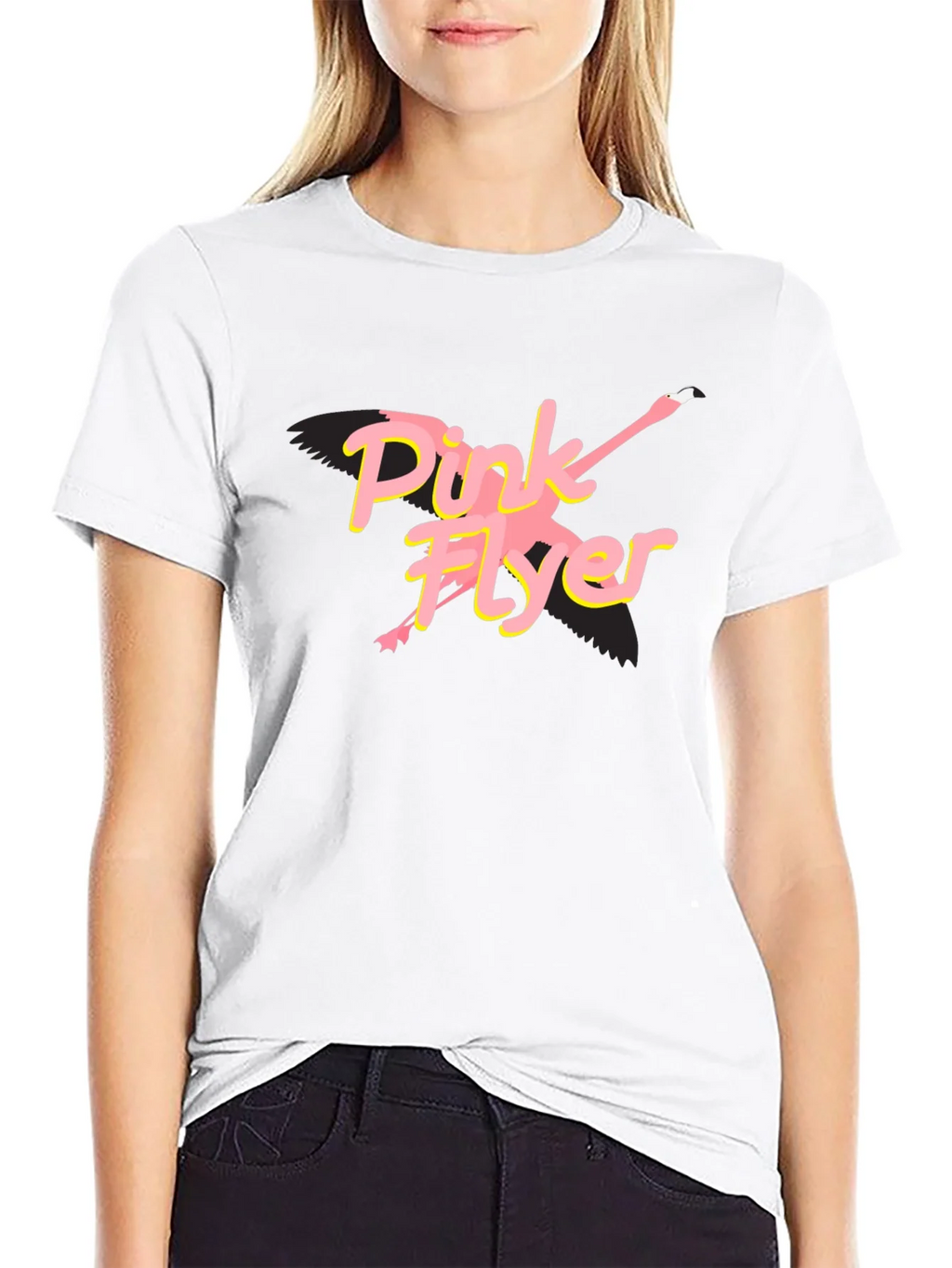 Pink Flyer Black T-Shirt product image 7