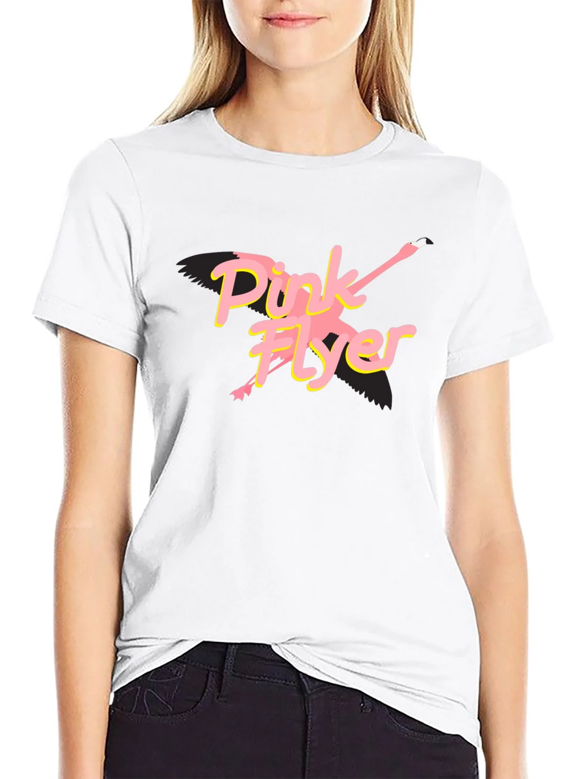 Pink Flyer Black T-Shirt product image 7