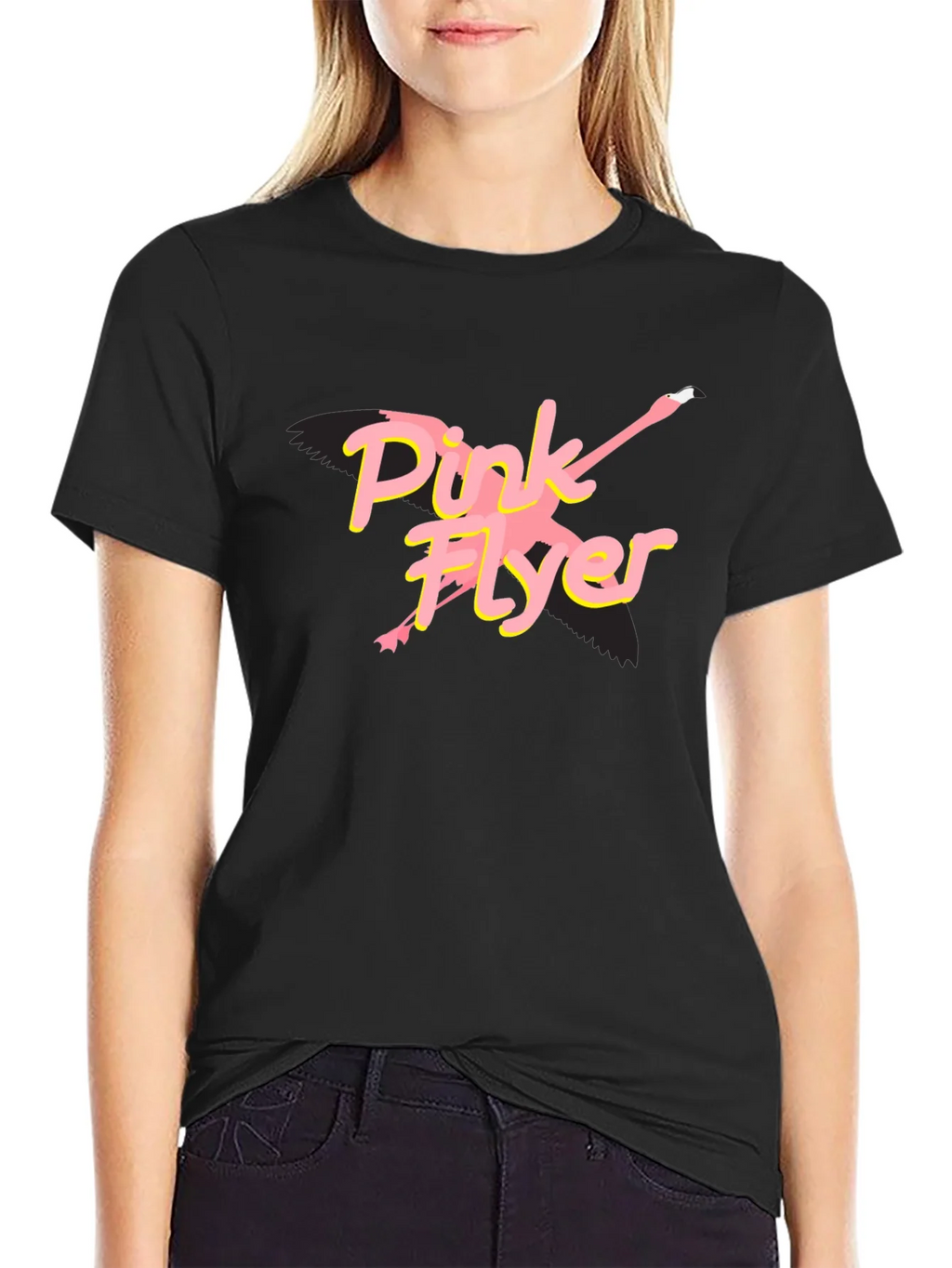 Pink Flyer Black T-Shirt product image 2