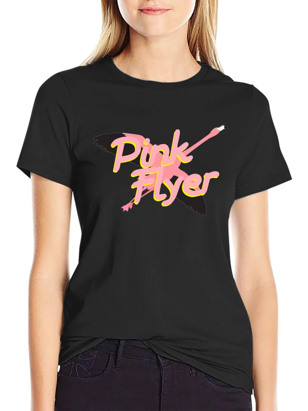 Pink Flyer Black T-Shirt product image 2