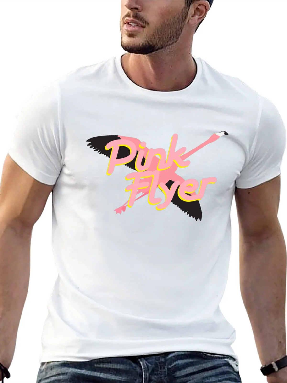 Pink Flyer Black T-Shirt product image 10