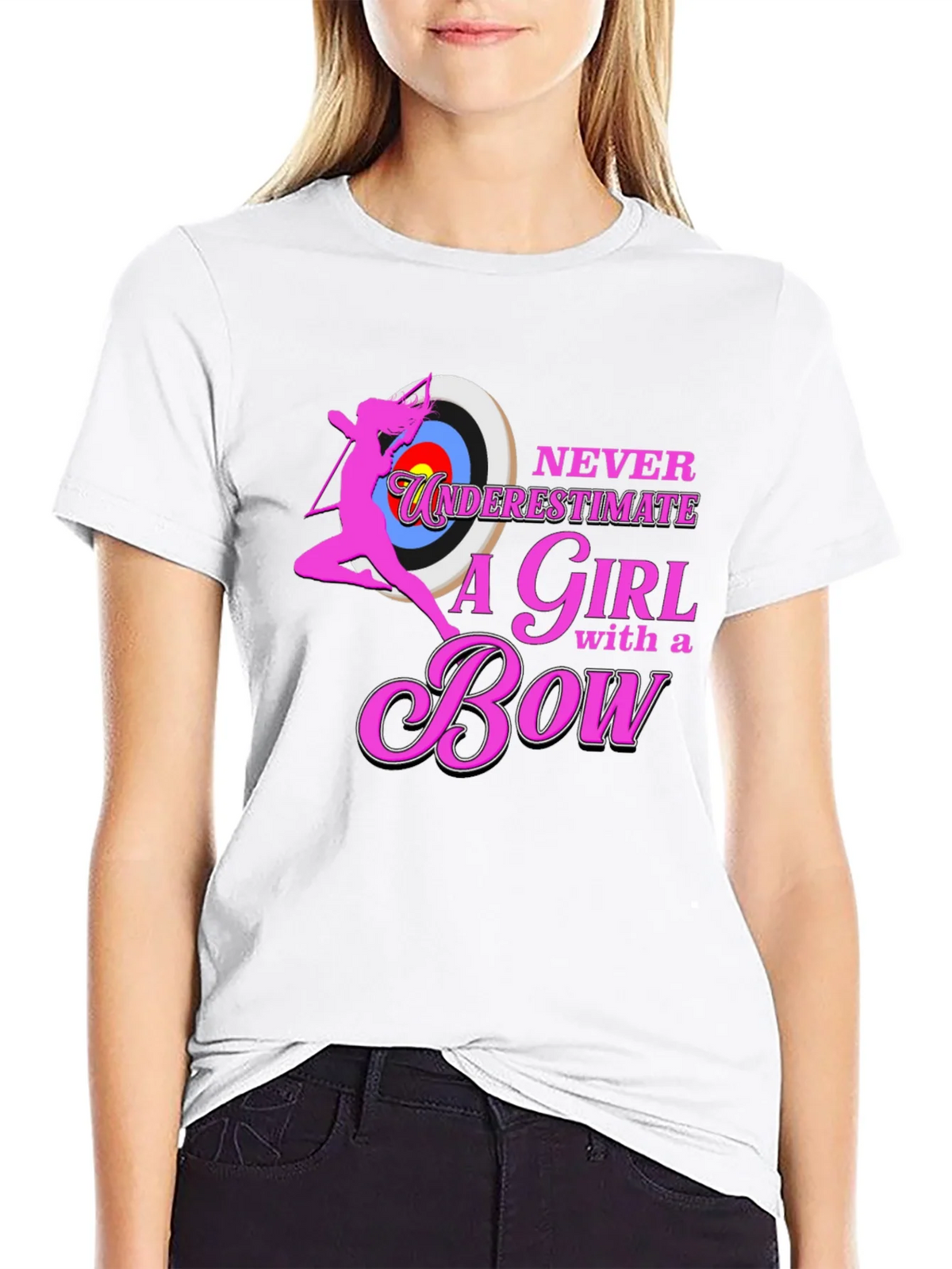 Never Underestimate a Girl with a Bow T-Shirt product image 2