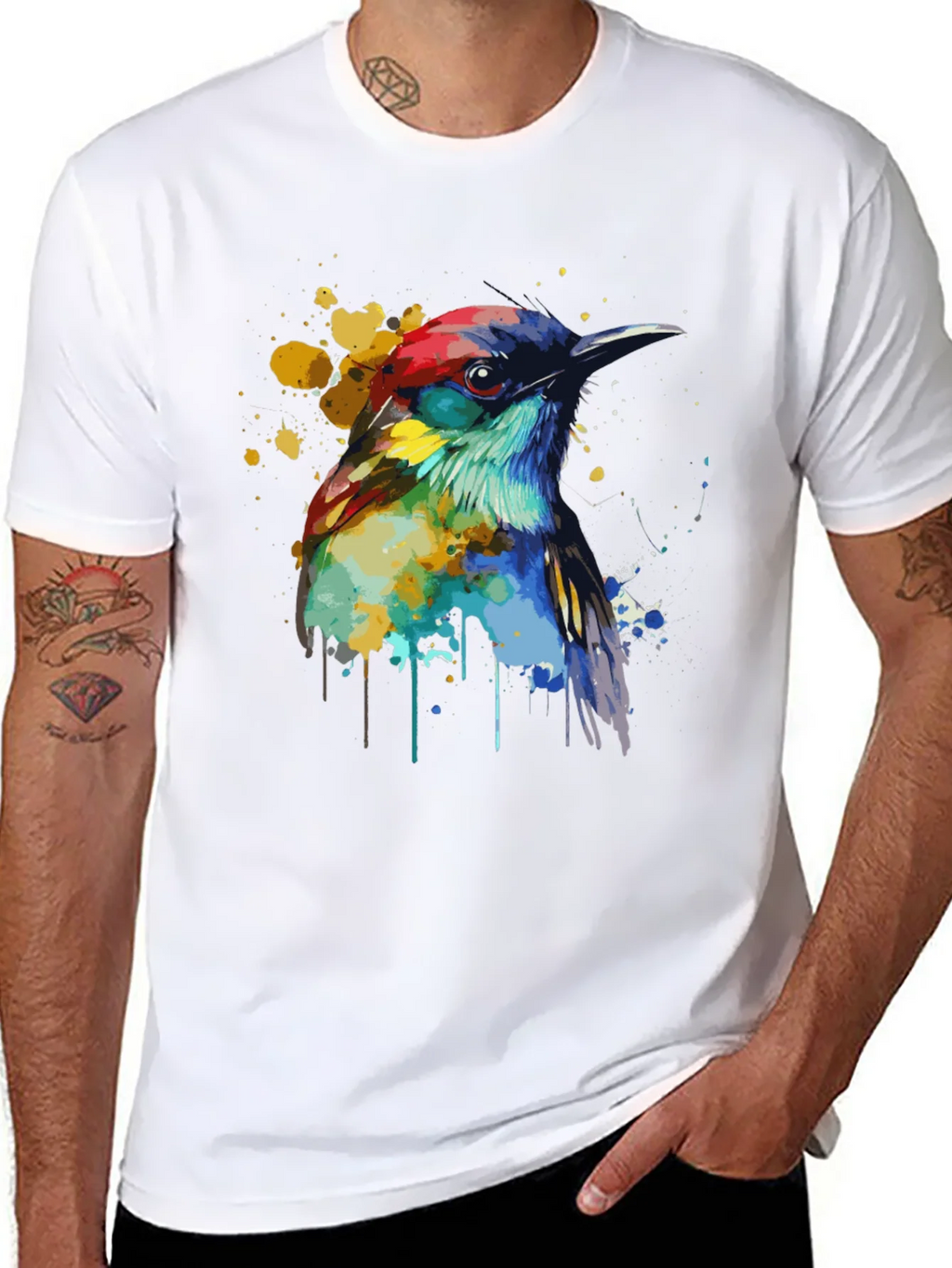 Watercolor Bird Graphic T-Shirt product image 6