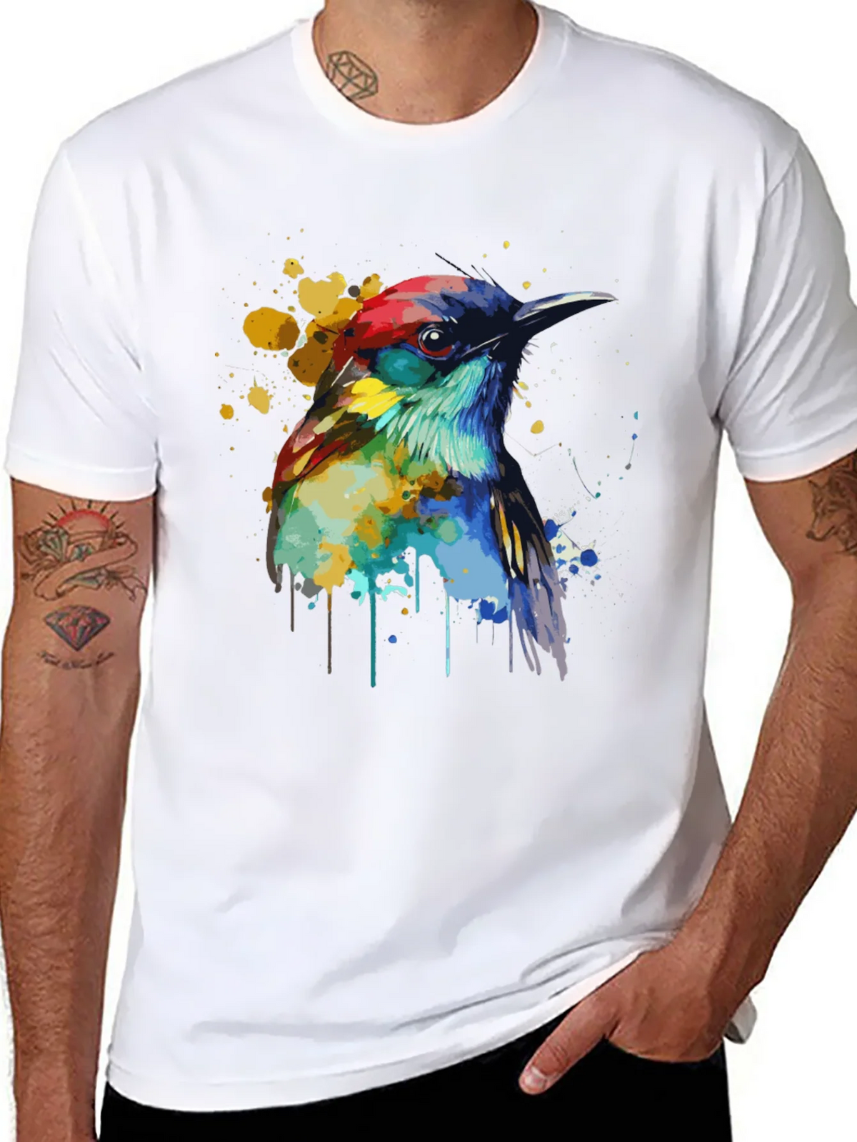Watercolor Bird Graphic T-Shirt product image 6