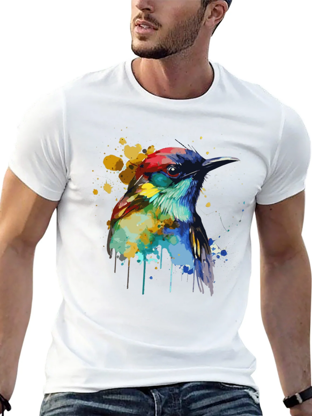 Watercolor Bird Graphic T-Shirt product image 10