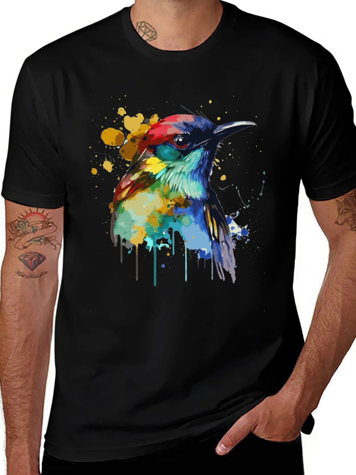 Watercolor Bird Graphic T-Shirt product image 1