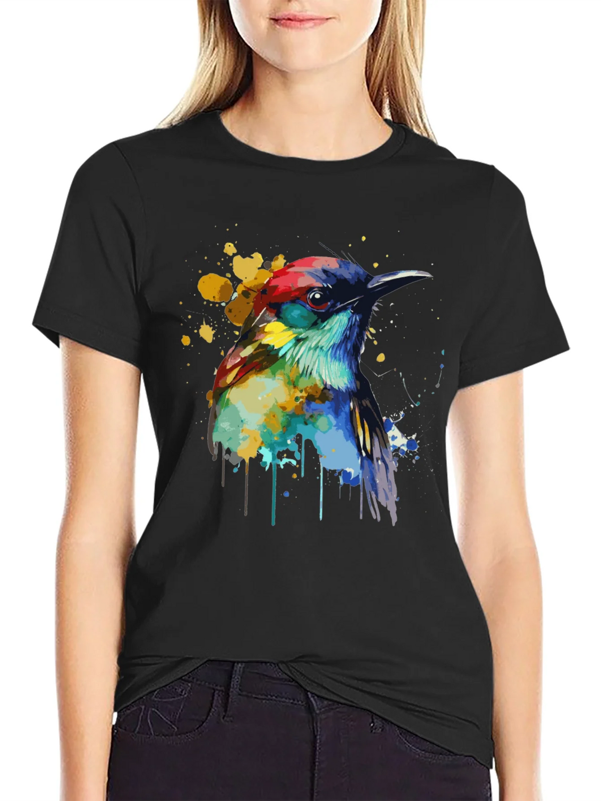 Watercolor Bird Graphic T-Shirt product image 2