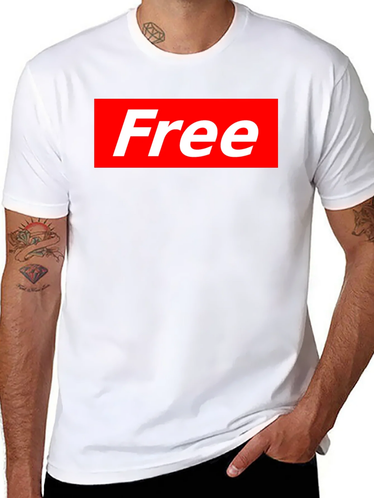 Free Supreme Style T-Shirt - Black Cotton Blend Tee product image 4