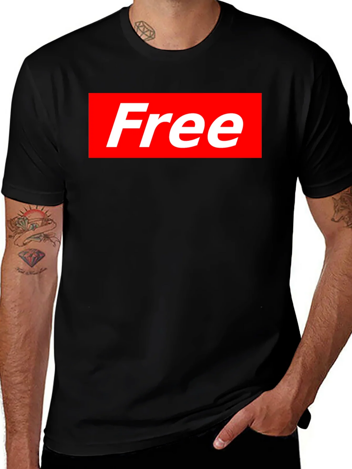 Free Supreme Style T-Shirt - Black Cotton Blend Tee product image 1