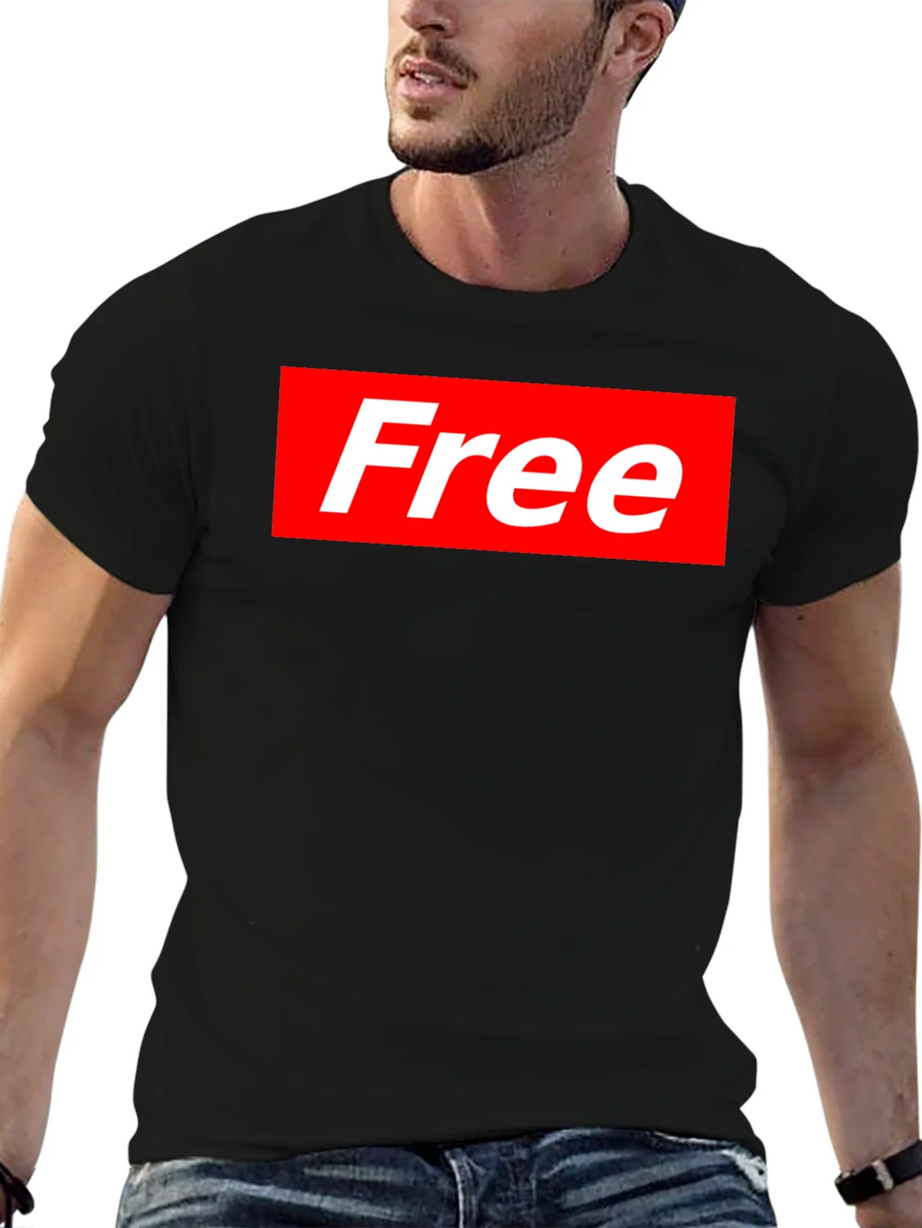 Free Supreme Style T-Shirt - Black Cotton Blend Tee product image 3
