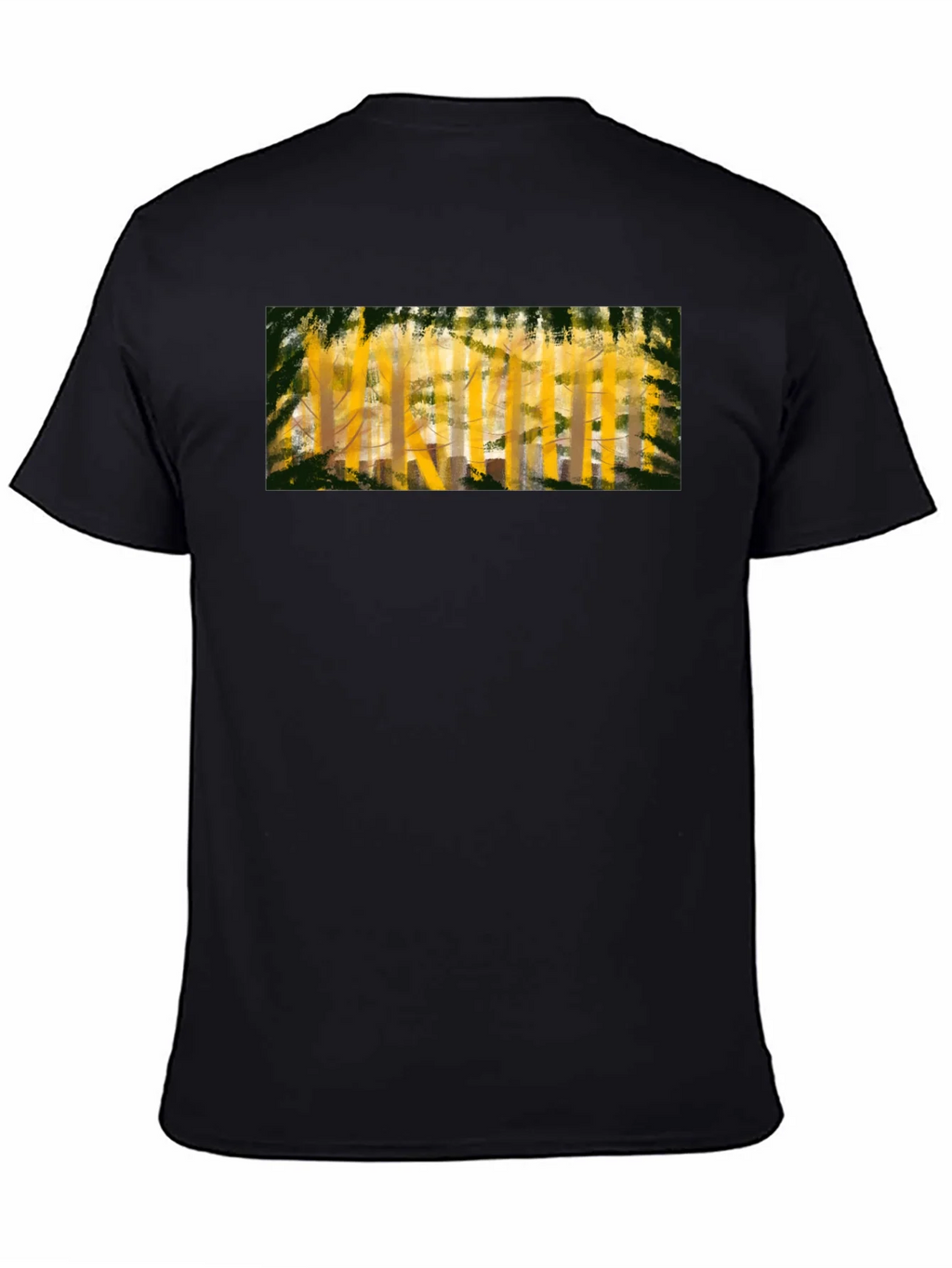 Abstract Forest Print Black T-Shirt product image 4