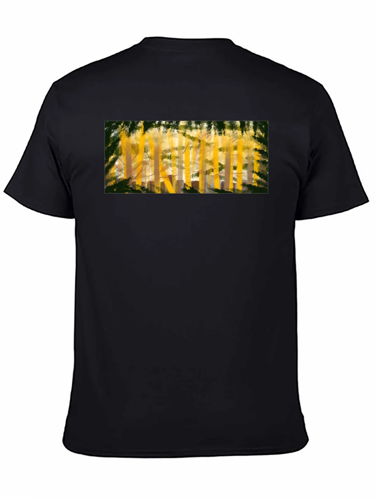 Abstract Forest Print Black T-Shirt product image 4
