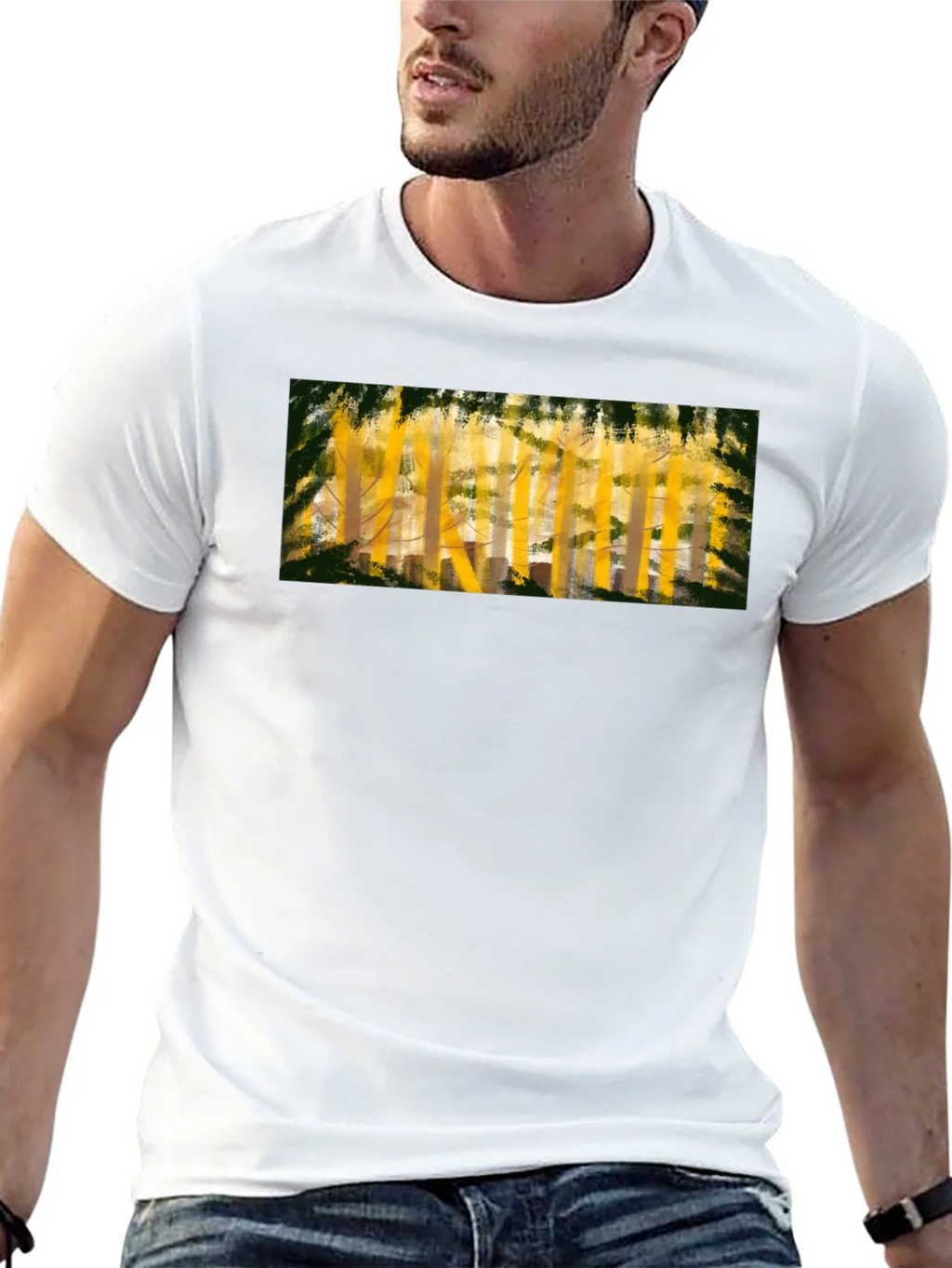 Abstract Forest Print Black T-Shirt product image 12