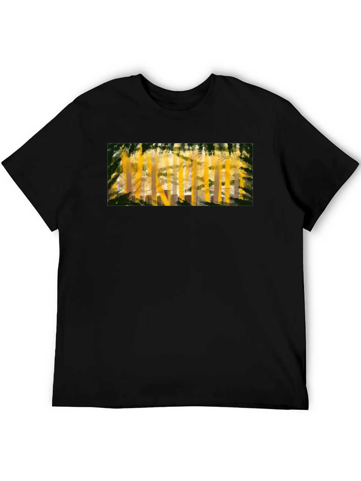 Abstract Forest Print Black T-Shirt product image 5
