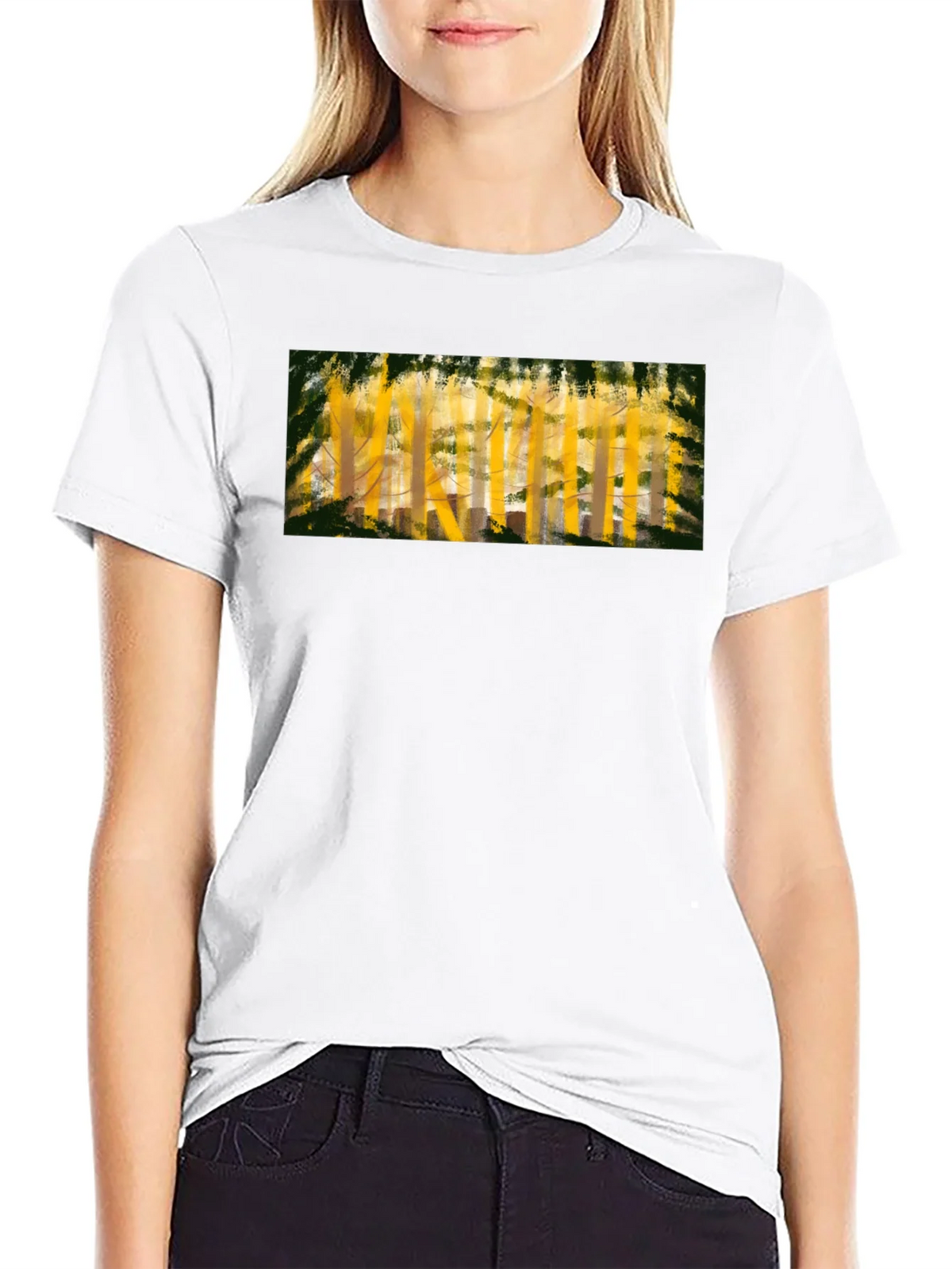 Abstract Forest Print Black T-Shirt product image 8