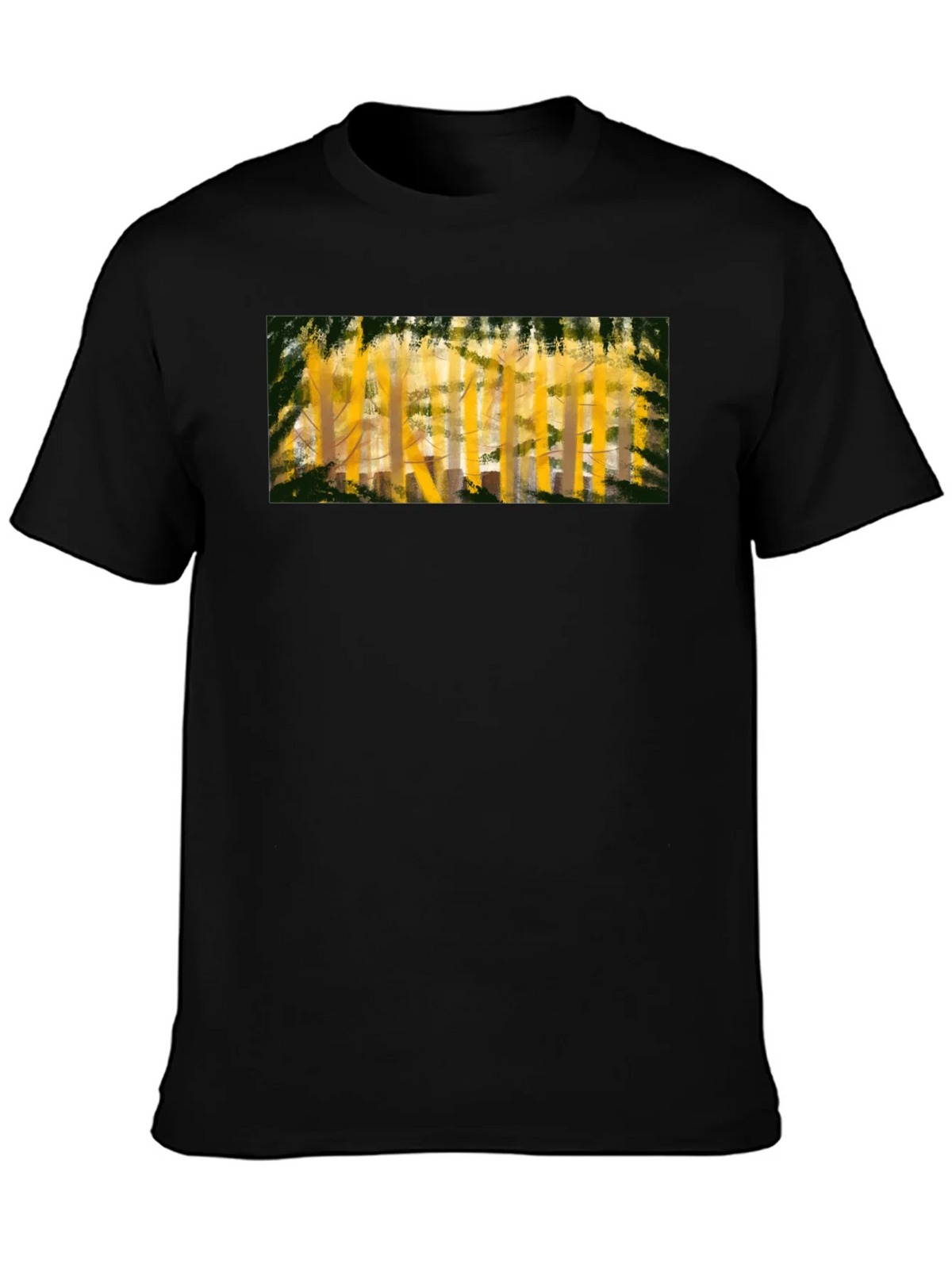Abstract Forest Print Black T-Shirt product image 3