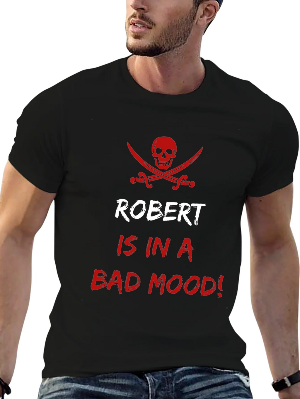 Robert Bad Mood Pirate Skull Graphic T-Shirt product image 4