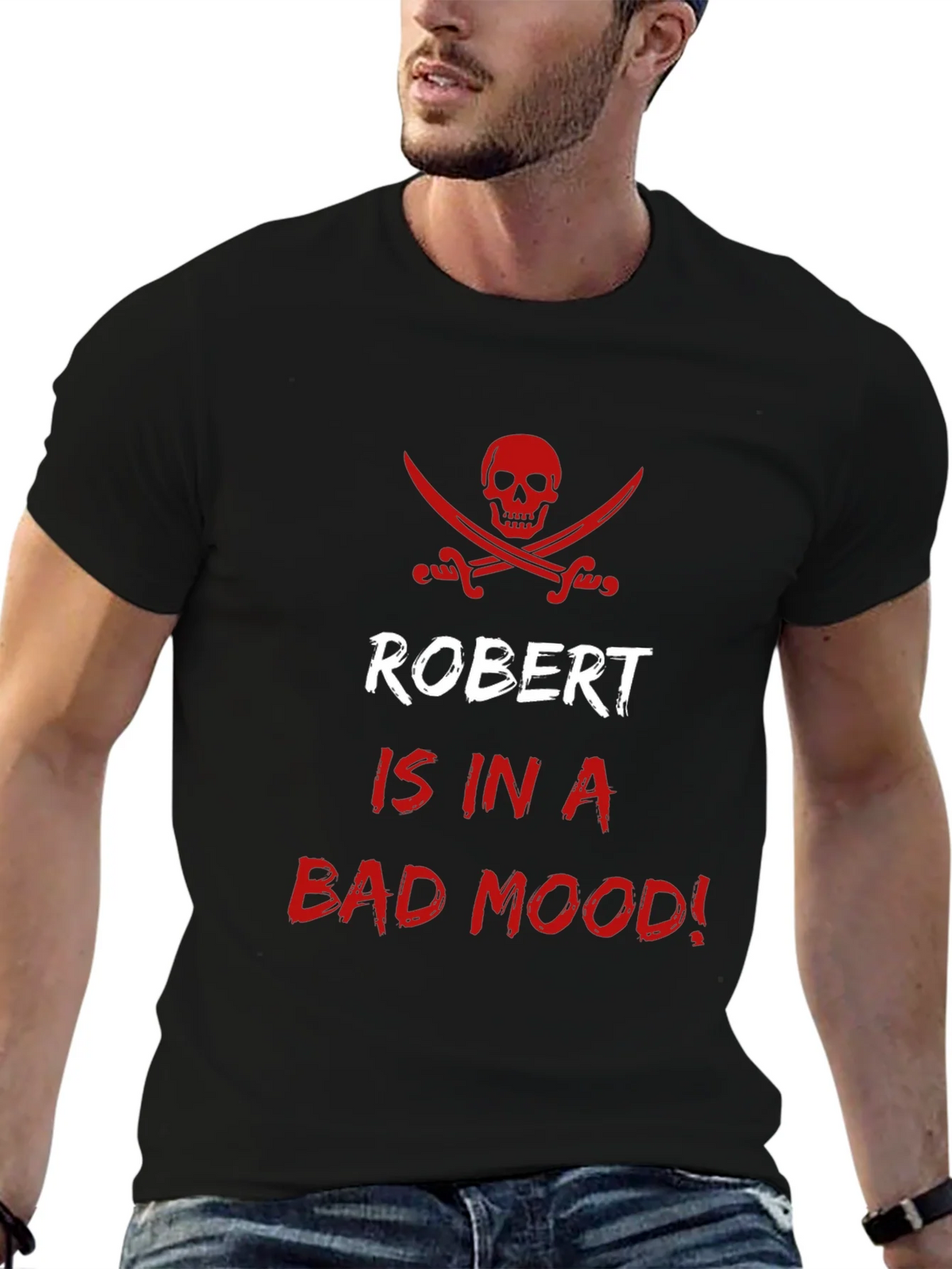 Robert Bad Mood Pirate Skull Graphic T-Shirt product image 4