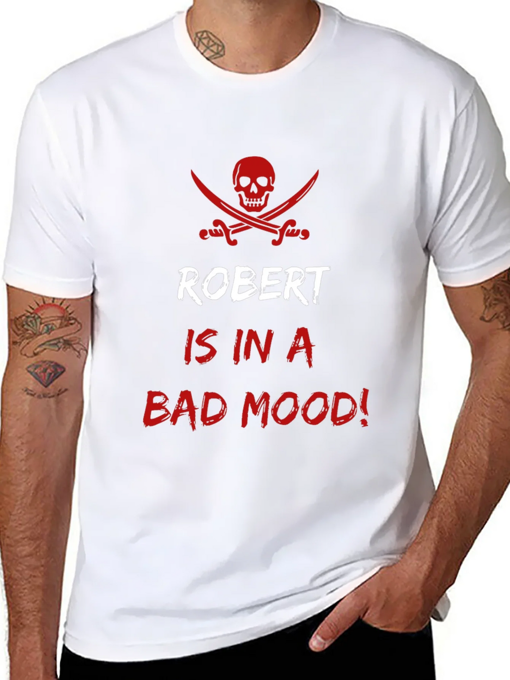 Robert Bad Mood Pirate Skull Graphic T-Shirt product image 5