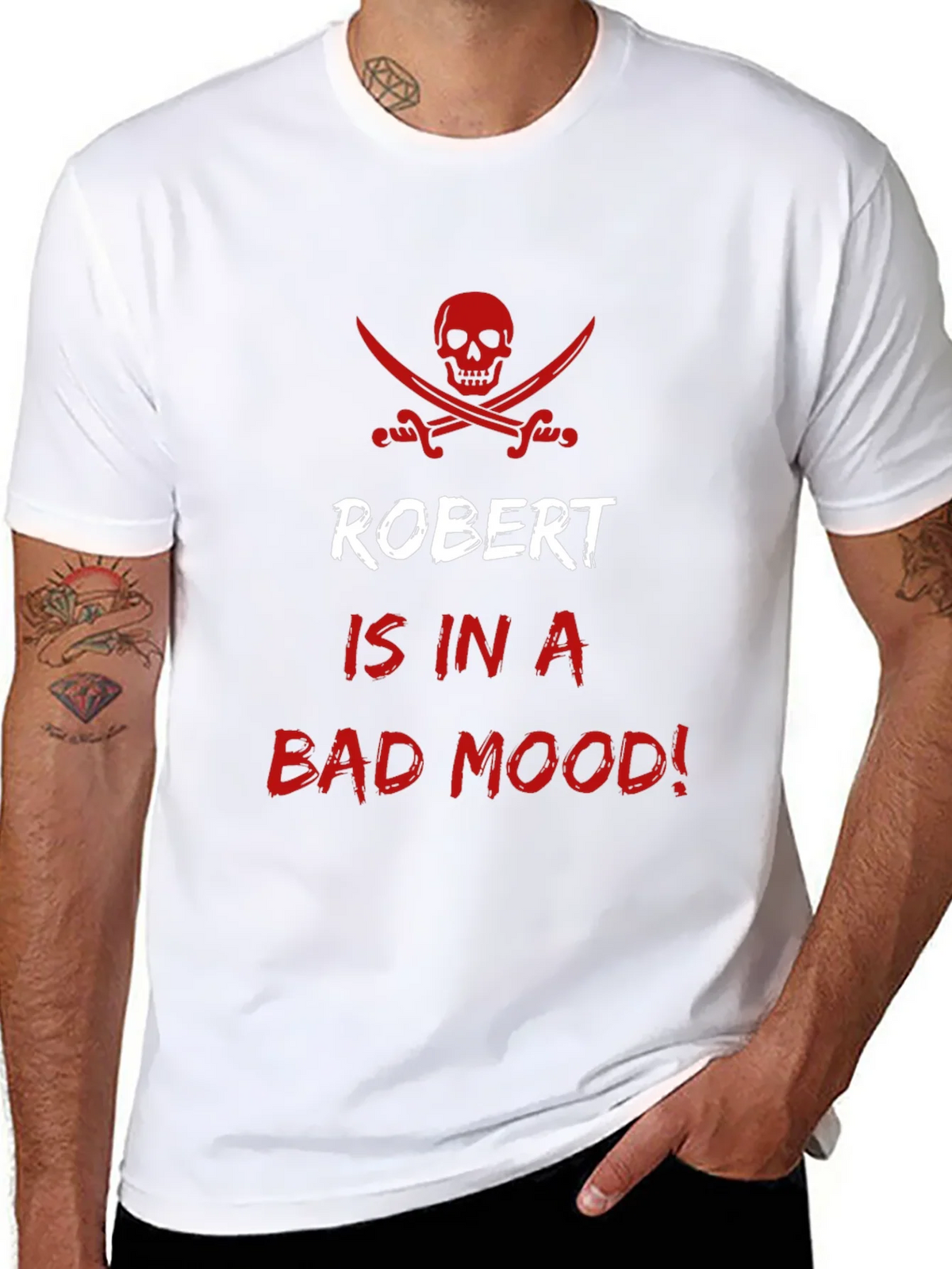 Robert Bad Mood Pirate Skull Graphic T-Shirt product image 5