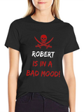 Robert Bad Mood Pirate Skull Graphic T-Shirt product image 1