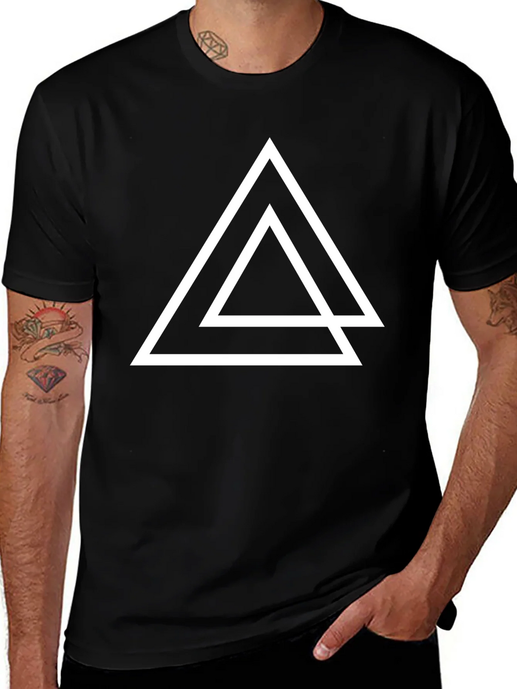 Geometric Triangle T-Shirt - Minimalist Style product image 1